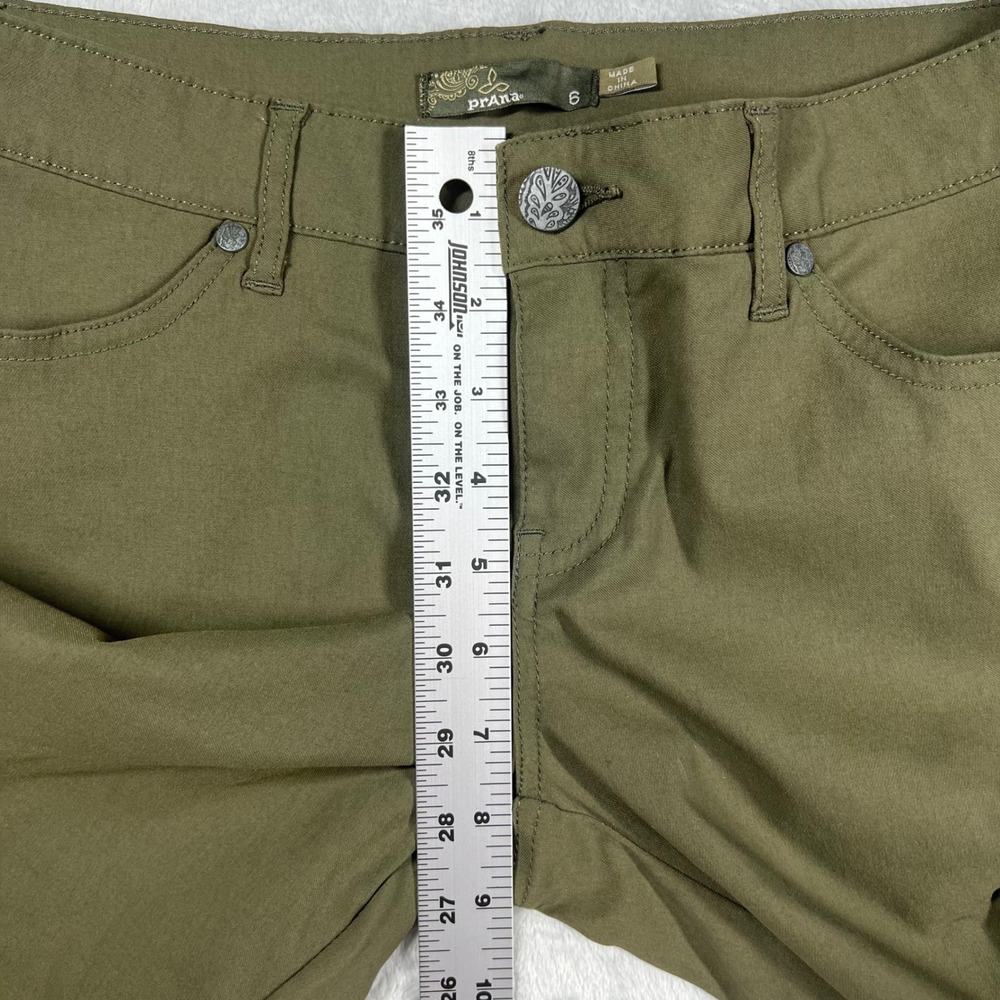 Prana Women Olive Green Cargo Pants Slim Fit Outdoor Hiking Size 6 - Picture 4 of 8